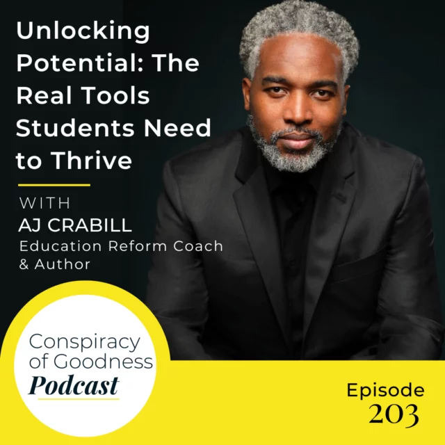 Why should we treat social-emotional skills differently from the academic skills we teach? 🧘‍♀️📚⁠
.⁠
AJ Crabill, a top expert in education leadership, joins us with a fresh, transformative approach to unlocking every child’s potential. He shares why our current system misses the mark—and how it could create a radically better future for us all. With decades of success in transforming schools by supporting students in fresh ways, Crabill has been featured on NPR’s All Things Considered, and is here to discuss his new book, Our Tools They Deserve, where he argues that students need social-emotional skills taught as rigorously as math or reading.⁠
.⁠
Click the link in our bio to dive into our eye-opening conversation with AJ on the latest episode of the Conspiracy of Goodness Podcast. 🎙️✨⁠
.⁠
.⁠
.⁠
#education #managingemotions #ourtoolstheydeserve #ajcrabill #humanbehavior #learning  #bigfeelings #feelgoodpodcast